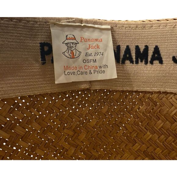Panama Jack Straw Hat Interior Sweat Band Sun Protection Golf Outdoors Beach - Picture 11 of 12